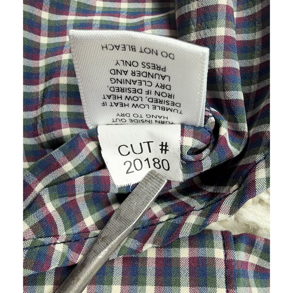 Mizzen+Main Leeward Dress Shirt Mens Large Standard Fit Navy Plaid Check Stretch - Picture 6 of 11